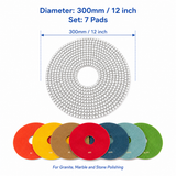 300mm polishing pad size and seven-pad set graphic