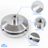 Aluminum body thread and snail lock groove detail view
