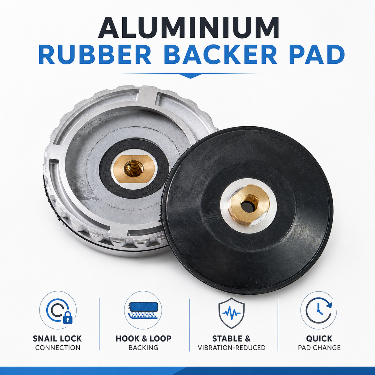 Aluminum Snail Lock Backer Pad Adapter 100/125mm