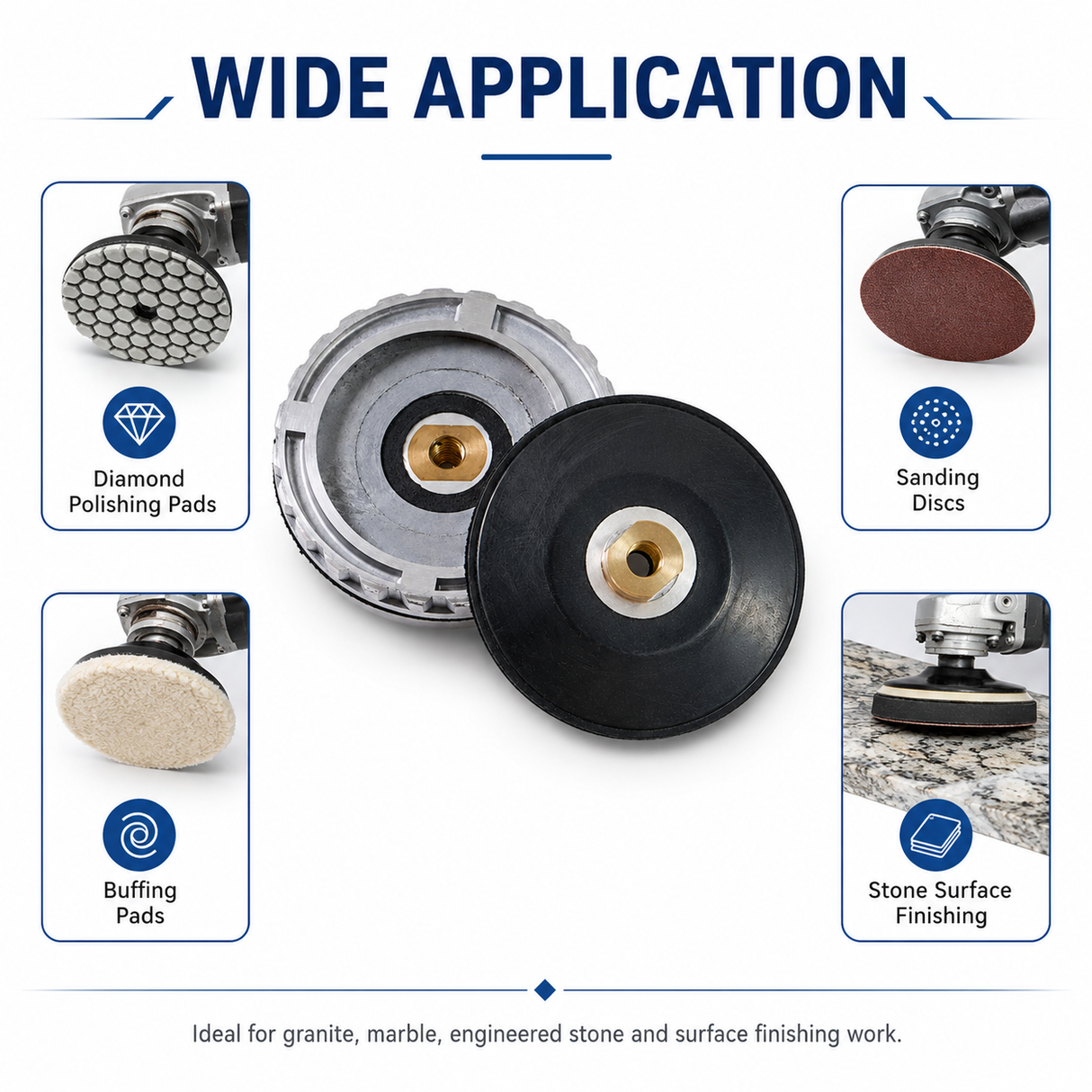 Aluminum Snail Lock Backer Pad Adapter 100/125mm