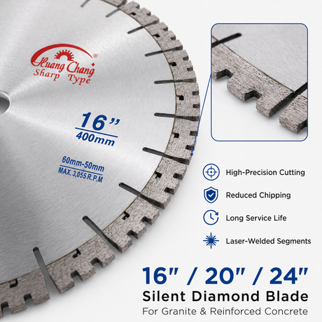 Industrial Silent Diamond Saw Blade for Granite, Concrete & Masonry Cutting