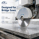 HUANG CHANG Granite Cutting Disc 400mm Diamond Granite Blade for Bridge Saw, Silent Sandwich Core