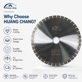 HUANG CHANG Granite Cutting Disc 400mm Diamond Granite Blade for Bridge Saw, Silent Sandwich Core
