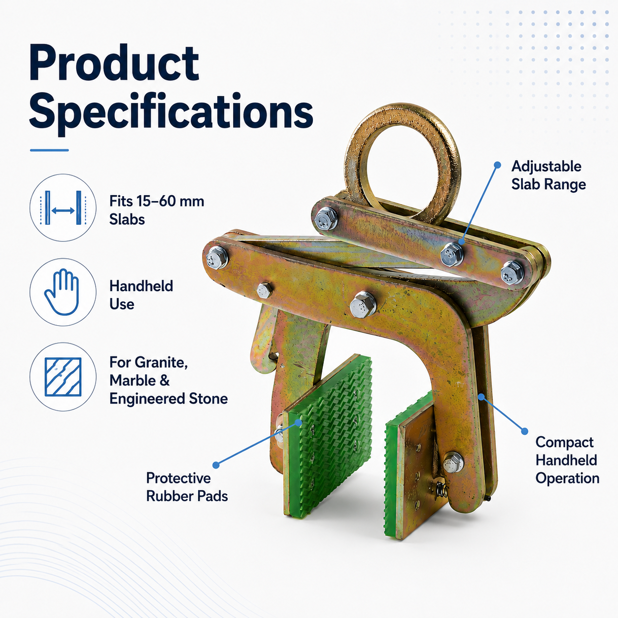 A Shaped Granite Slab Lifting Clamp, Scissor Lifter Clamp, Stone Carry Clamps Slab Lifter for Marble, Granite, Concrete Slabs