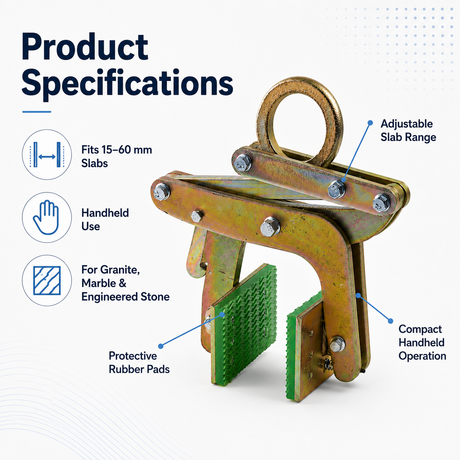 A Shaped Granite Slab Lifting Clamp, Scissor Lifter Clamp, Stone Carry Clamps Slab Lifter for Marble, Granite, Concrete Slabs