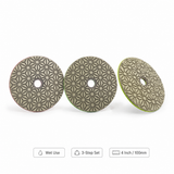 Wet Use 3 Step 4 Inch Diamond Polishing Pads for Granite Marble Quartz Concrete Terrazzo
