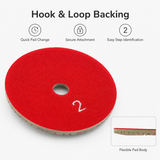 Wet Use 3 Step 4 Inch Diamond Polishing Pads for Granite Marble Quartz Concrete Terrazzo