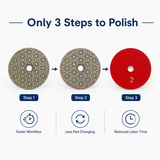 Wet Use 3 Step 4 Inch Diamond Polishing Pads for Granite Marble Quartz Concrete Terrazzo