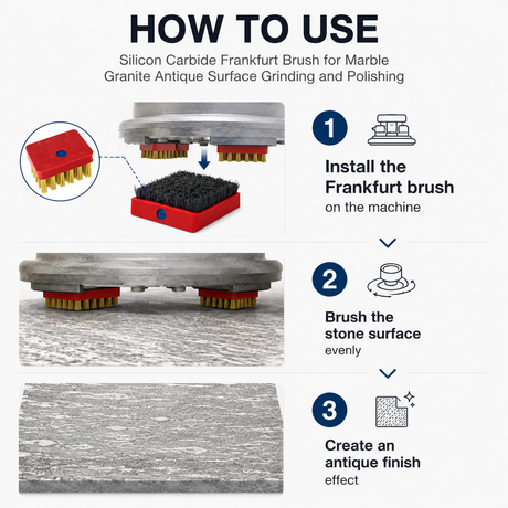 Silicon Carbide Frankfurt Brush for Antique Stone Finish - application presentation