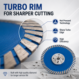 HUANG CHANG GC4 Granite Cutter Cutting and Grinding Disc 125mm/230mm Diamond Saw Blade for Granite Quartz Engineered Stone Concrete, 22.23mm Arbor / Flange