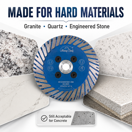 HUANG CHANG GC4 Granite Cutter Cutting and Grinding Disc 125mm/230mm Diamond Saw Blade for Granite Quartz Engineered Stone Concrete, 22.23mm Arbor / Flange