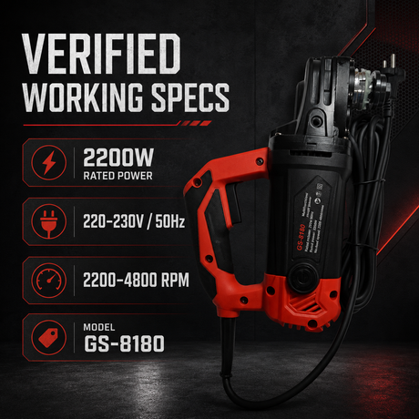 GS-8180 grinder 2200W voltage and speed specifications