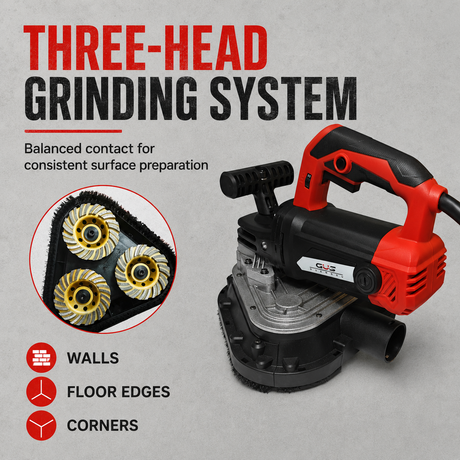 GS-8180 three-head grinding system for walls edges and corners