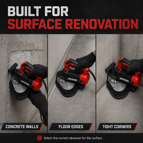 GS-8180 used on a concrete wall floor edge and corner