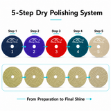 4 Inch 5-Step Dry Diamond Polishing Pad Set