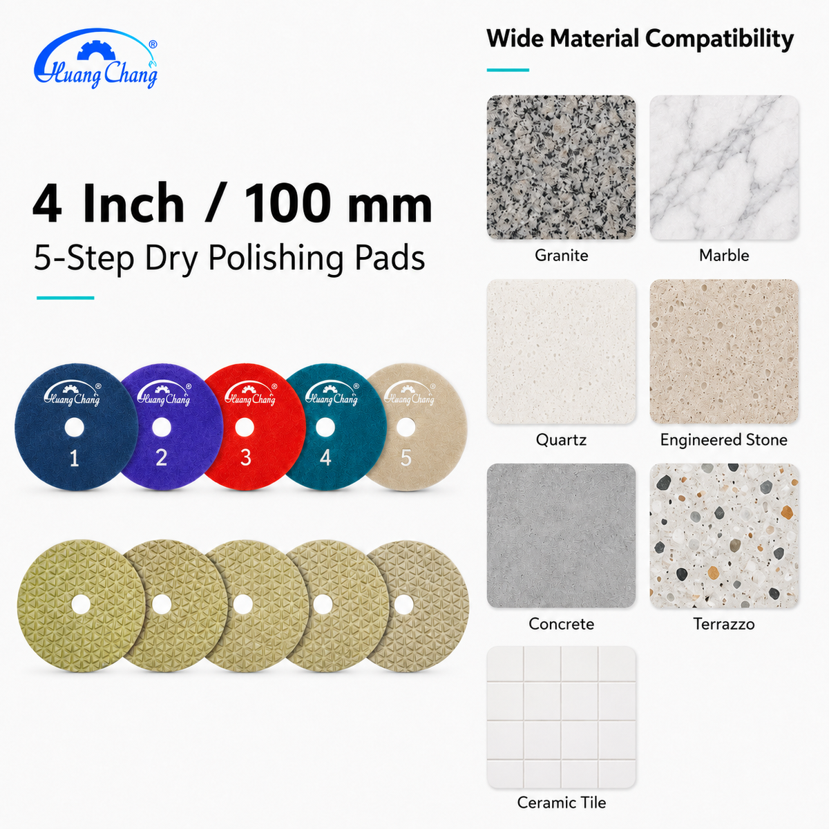 4 Inch 5-Step Dry Diamond Polishing Pad Set