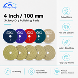 4 Inch 5-Step Dry Diamond Polishing Pad Set