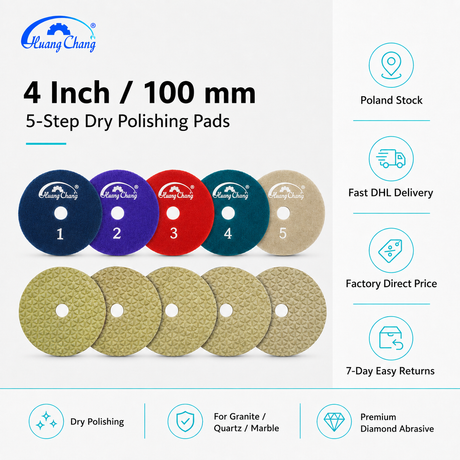 4 Inch 5-Step Dry Diamond Polishing Pad Set