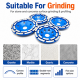 Convex Double Row Diamond Cup Grinding Wheel Disc for Granite Marble Quartz Concrete