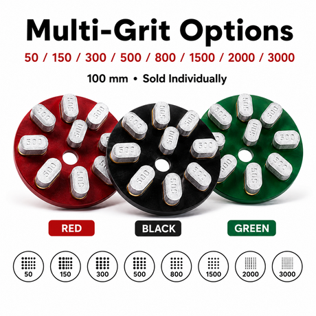 100mm Resin Bond Diamond Grinding Disc for Granite & Marble | 50-3000 Grit