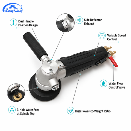 Huang Chang 4" Pneumatic Wet Polisher for Granite, Marble, Concrete & Terrazzo