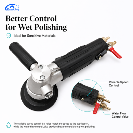 Huang Chang 4" Pneumatic Wet Polisher for Granite, Marble, Concrete & Terrazzo