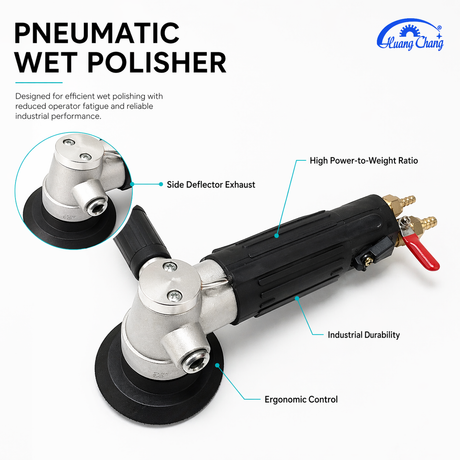 Huang Chang 4" Pneumatic Wet Polisher for Granite, Marble, Concrete & Terrazzo