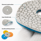 4 Inch 3-Step Diamond Polishing Pads for Concrete, Marble and Quartz