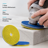 4 Inch 7 Step Wet Resin Diamond Polishing Pads for Granite Marble Stone