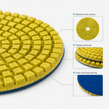 4 Inch 7 Step Wet Resin Diamond Polishing Pads for Granite Marble Stone