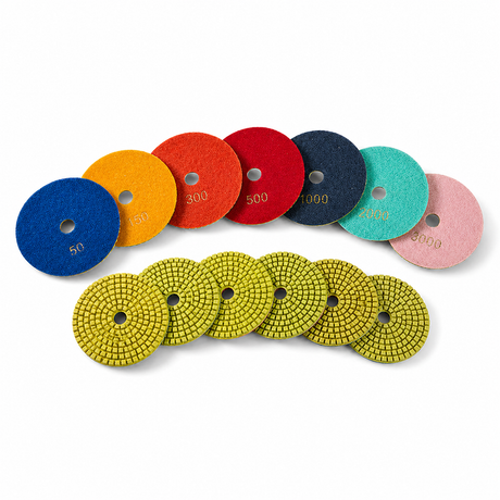 4 Inch 7 Step Wet Resin Diamond Polishing Pads for Granite Marble Stone
