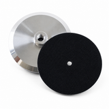 100mm aluminum backer pad with black hook-and-loop face