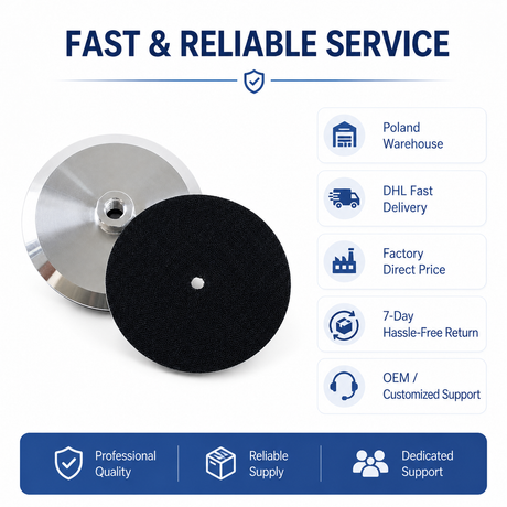 Aluminum backer pad service information graphic