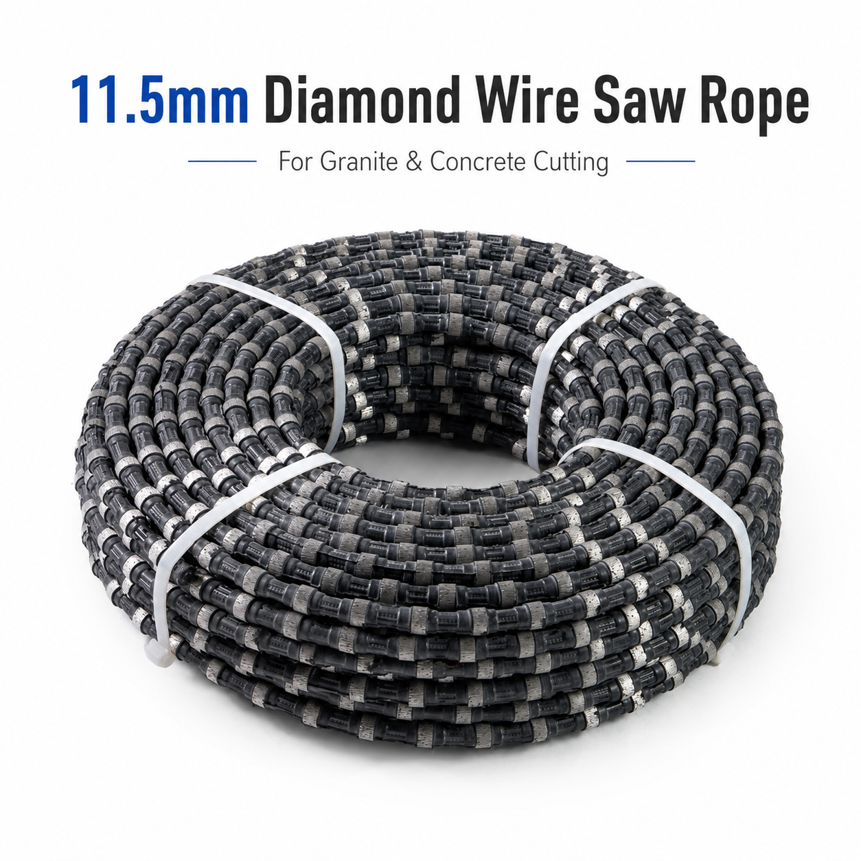 11.5mm Diamond Wire Saw Rope for Granite Quarrying, Stone Dressing & Concrete Block Cutting
