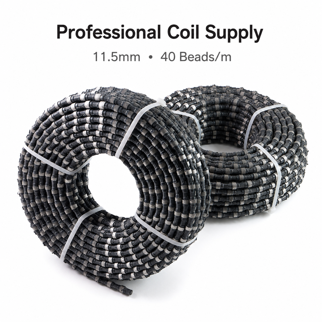 11.5mm Diamond Wire Saw Rope for Granite Quarrying, Stone Dressing & Concrete Block Cutting