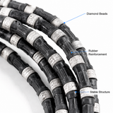 11.5mm Diamond Wire Saw Rope for Granite Quarrying, Stone Dressing & Concrete Block Cutting