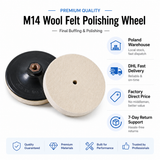 125mm M14 Wool Felt Polishing Wheel with Backing Pad for Marble, Glass, Metal & Car Buffing