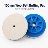 100mm Wool Felt Buffing Pad with ABS Snail Lock Backing for Marble, Glass, Metal & Stainless Steel Polishing