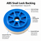 100mm Wool Felt Buffing Pad with ABS Snail Lock Backing for Marble, Glass, Metal & Stainless Steel Polishing