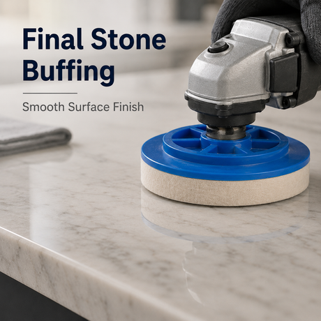 100mm Wool Felt Buffing Pad with ABS Snail Lock Backing for Marble, Glass, Metal & Stainless Steel Polishing