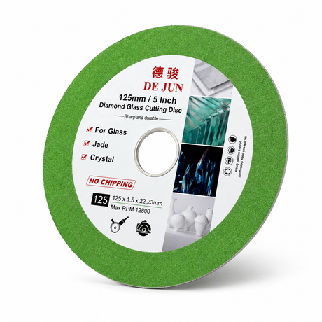 125mm Diamond Glass Cutting Disc for Glass, Ceramic Tile, Jade & Crystal – 22.23mm Bore