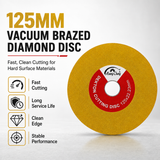 125mm Vacuum Brazed Diamond Cutting Disc for Dekton, Porcelain Tile, Marble & Granite