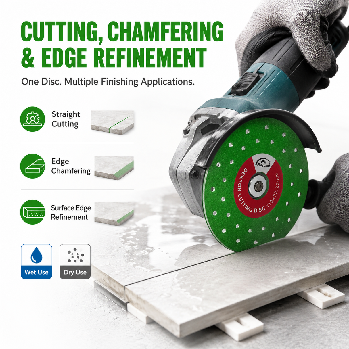 115mm/125mm Ultra-Thin Diamond Cutting Disc for Tile & Glass | HUANG CHANG