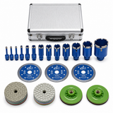 25-Piece Diamond Drilling, Cutting & Polishing Tool Kit with Aluminum Case
