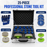 25-Piece Diamond Drilling, Cutting & Polishing Tool Kit with Aluminum Case