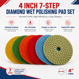 4 inch seven-step diamond wet polishing pad set overview