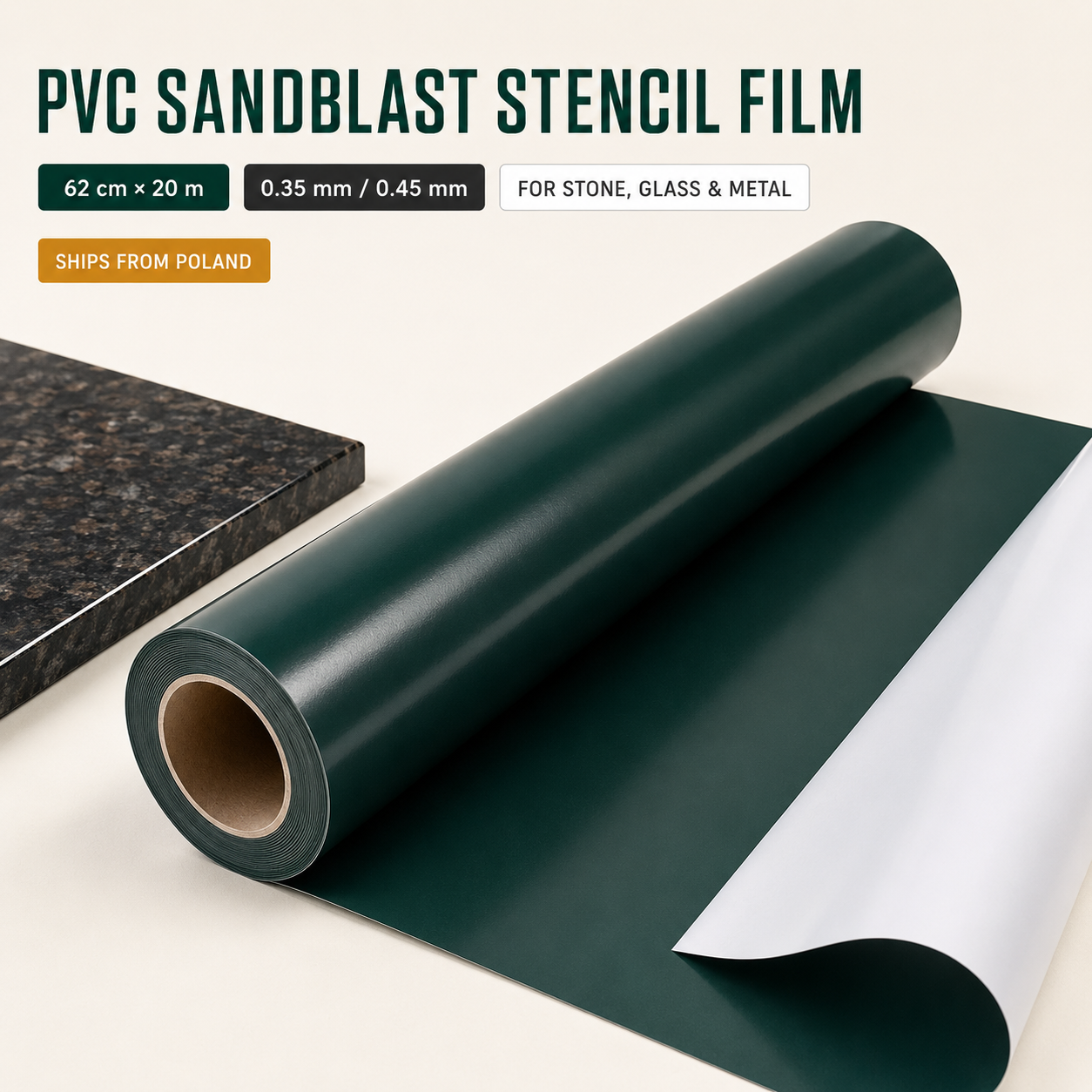 PVC Sandblast Stencil Film for Granite, Marble & Monument Lettering