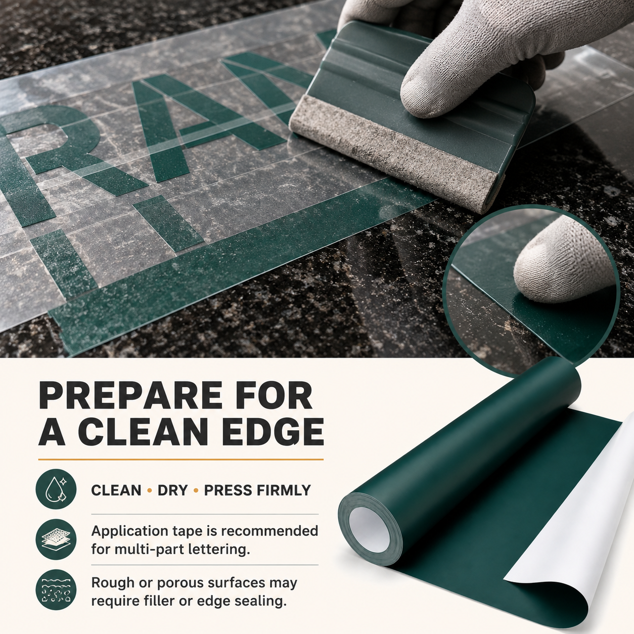 PVC Sandblast Stencil Film for Granite, Marble & Monument Lettering