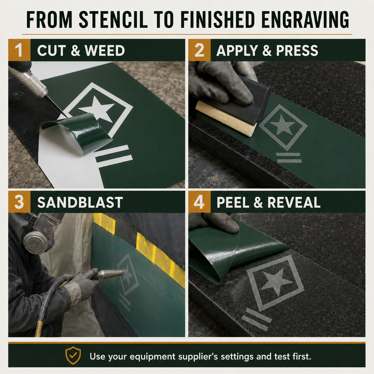 PVC Sandblast Stencil Film for Granite, Marble & Monument Lettering
