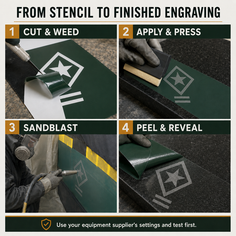 PVC Sandblast Stencil Film for Granite, Marble & Monument Lettering